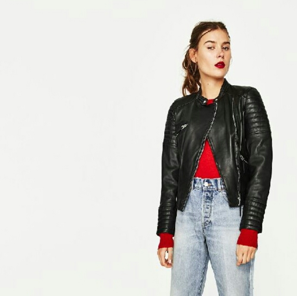 NEW With Tags, Zara Xl Leather Moto Jacket